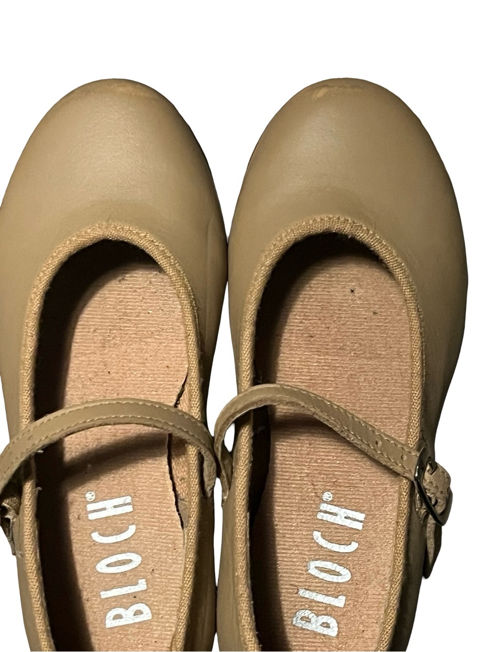 Bloch Kids Neutral Tan Mary Jane tap 3/4" heal leather upper cotton inside dance